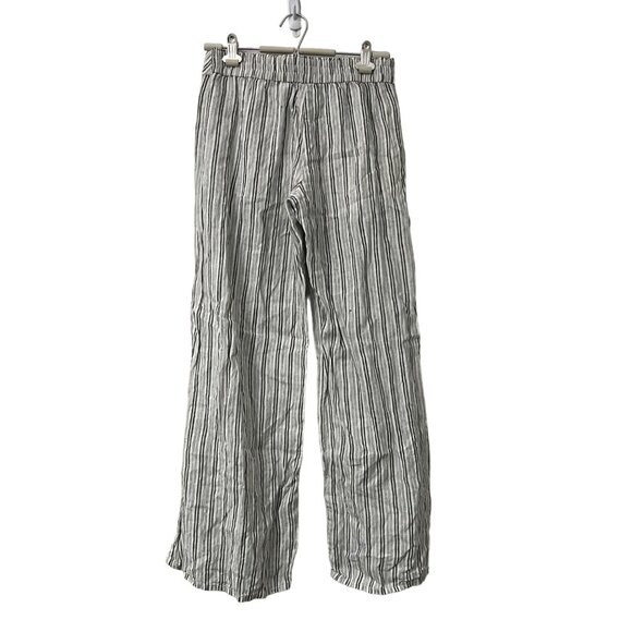 Joie Green White Striped Sahira Linen Tie Front Pants Womens Size XSmall - Picture 7 of 7